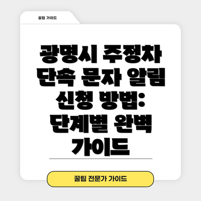 광명시 주정차 단속 문자 알림 신청 방법: 단계별 완벽 가이드