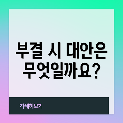 부결 시 대안은 무엇일까요?