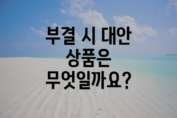부결 시 대안 상품은 무엇일까요?