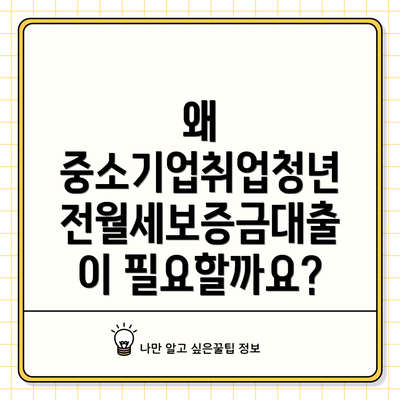 왜 중소기업취업청년 전월세보증금대출이 필요할까요?