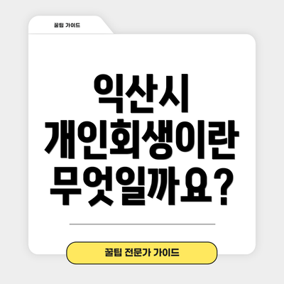 익산시 개인회생이란 무엇일까요?