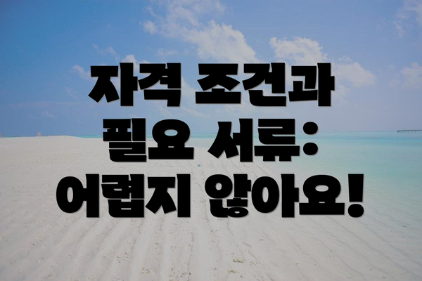 자격 조건과 필요 서류: 어렵지 않아요!