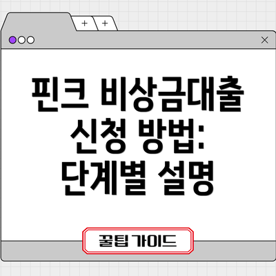 핀크 비상금대출 신청 방법: 단계별 설명