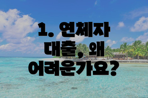 1. 연체자 대출, 왜 어려운가요?