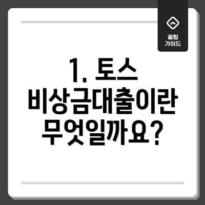 1. 토스 비상금대출이란 무엇일까요?
