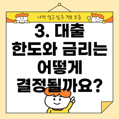 3. 대출 한도와 금리는 어떻게 결정될까요?