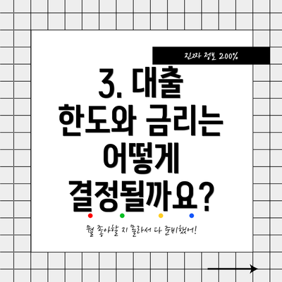 3. 대출 한도와 금리는 어떻게 결정될까요?