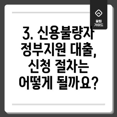 3. 신용불량자 정부지원 대출, 신청 절차는 어떻게 될까요?