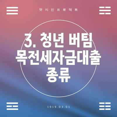 3. 청년 버팀목전세자금대출 종류