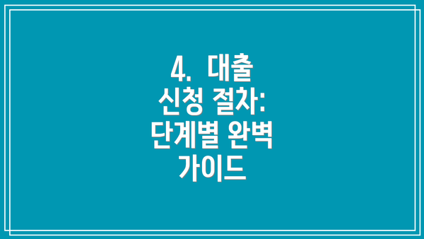 4.  대출 신청 절차:  단계별 완벽 가이드