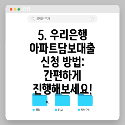 5. 우리은행 아파트담보대출 신청 방법: 간편하게 진행해보세요!