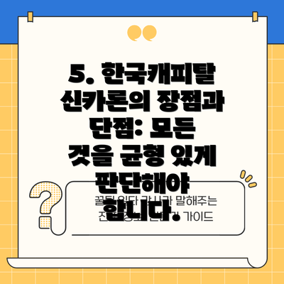 5. 한국캐피탈 신카론의 장점과 단점: 모든 것을 균형 있게 판단해야 합니다.