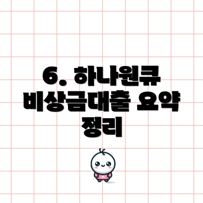 6. 하나원큐 비상금대출 요약 정리