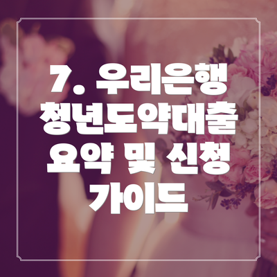 7. 우리은행 청년도약대출 요약 및 신청 가이드