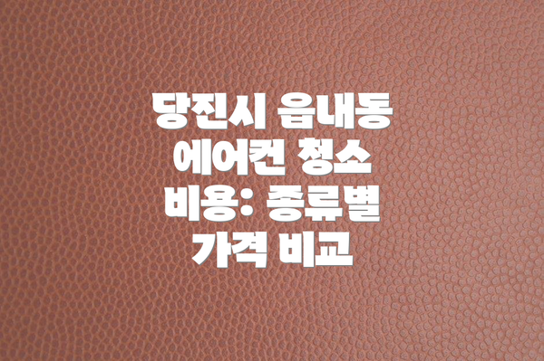 당진시 읍내동 에어컨 청소 비용: 종류별 가격 비교