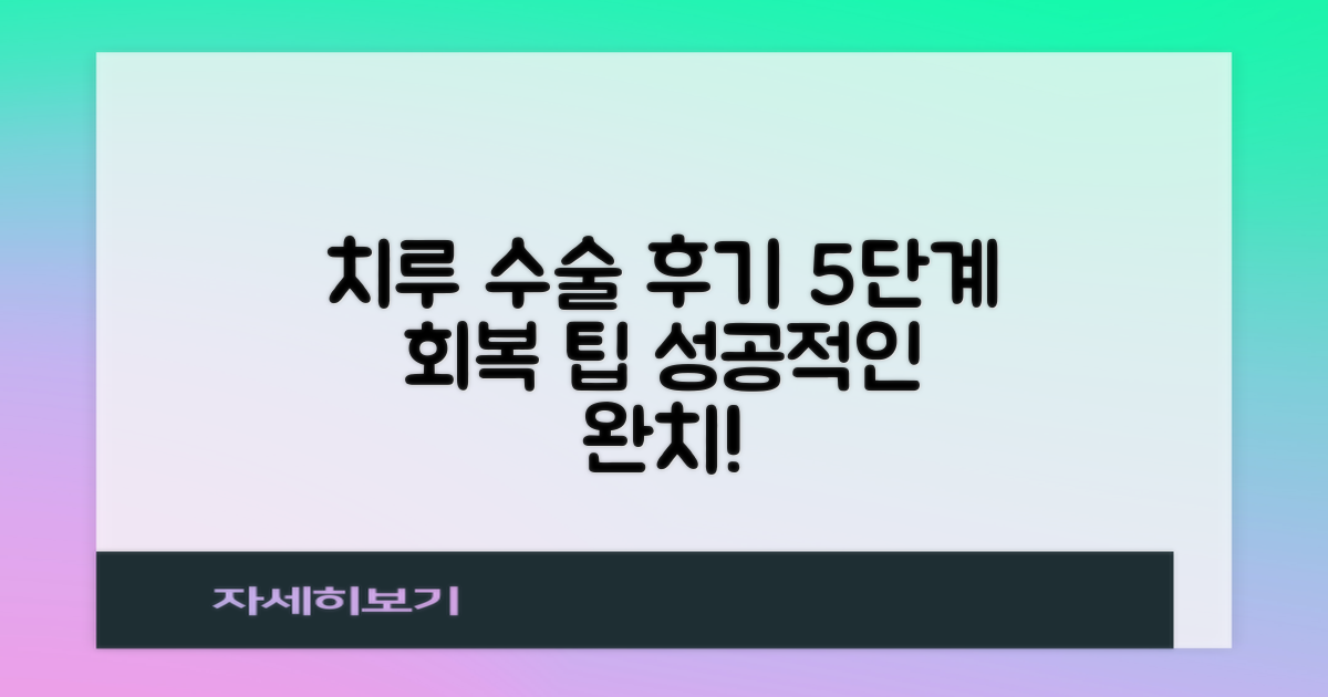 치루 수술 후기: 성공적인 회복을 위한 5단계 치료