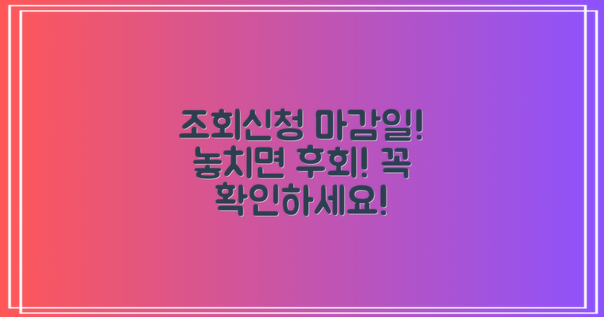 조회 및 신청, 언제까지 가능할까?