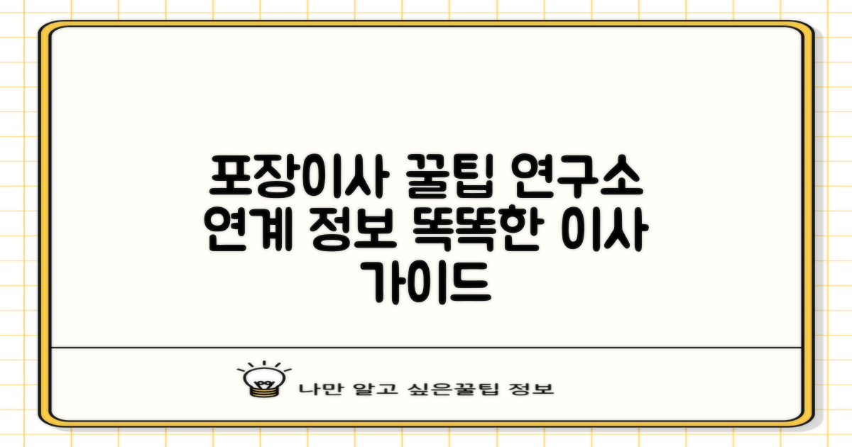 포장이사, 연구소 연계 정보