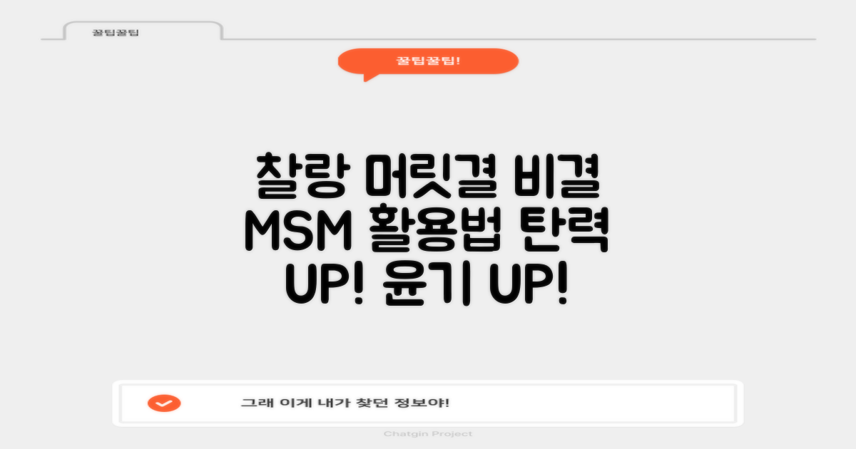 찰랑이는 머릿결, MSM 활용법!