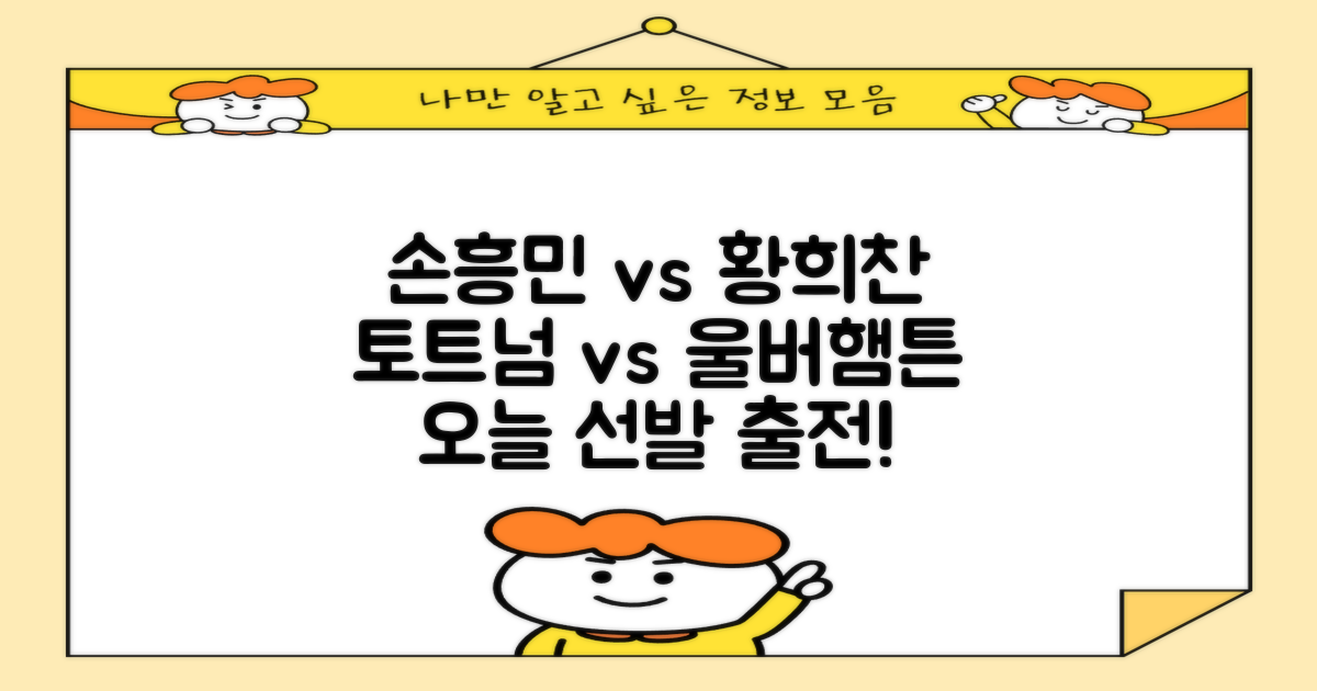 토트넘 vs 울버햄튼 중계: 손흥민 황희찬, 나란히 선발 출전?