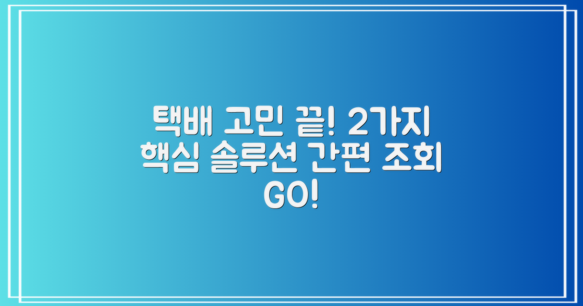 택배 조회, 더 이상 헤매지 마세요! 2가지 완벽 솔루션