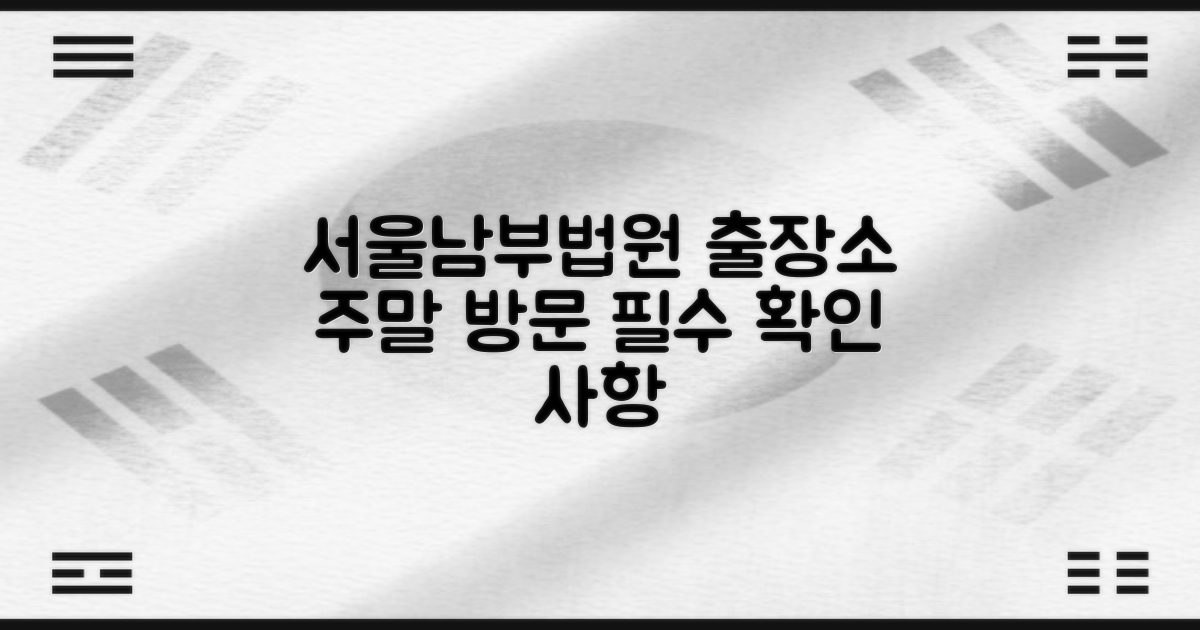 서울남부지방법원출장소: 주말 방문 전 필수 확인 사항
