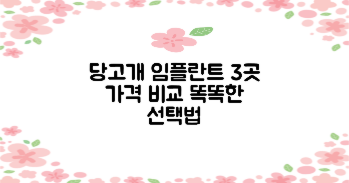 3가지 가격 비교: 똑똑하게 당고개역 임플란트 치과 선택하는 법