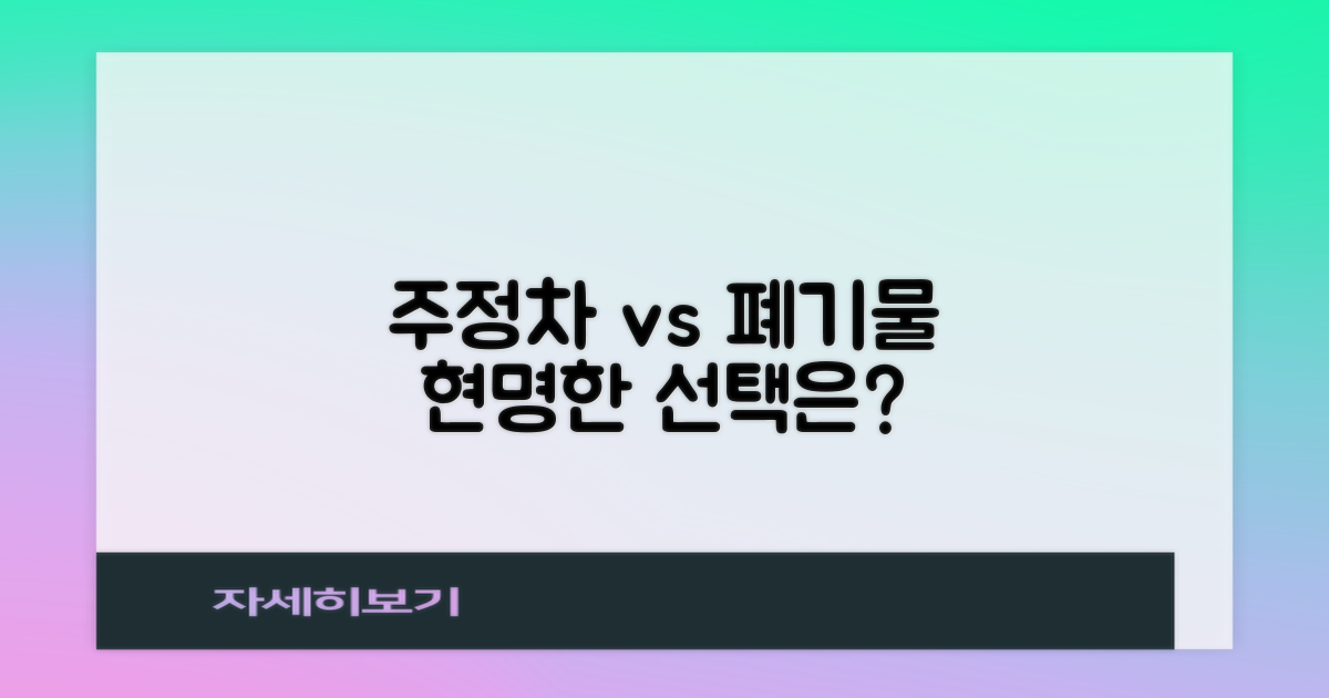 민원: 주정차 위반 vs 대형 폐기물 배출, 현명한 선택은?