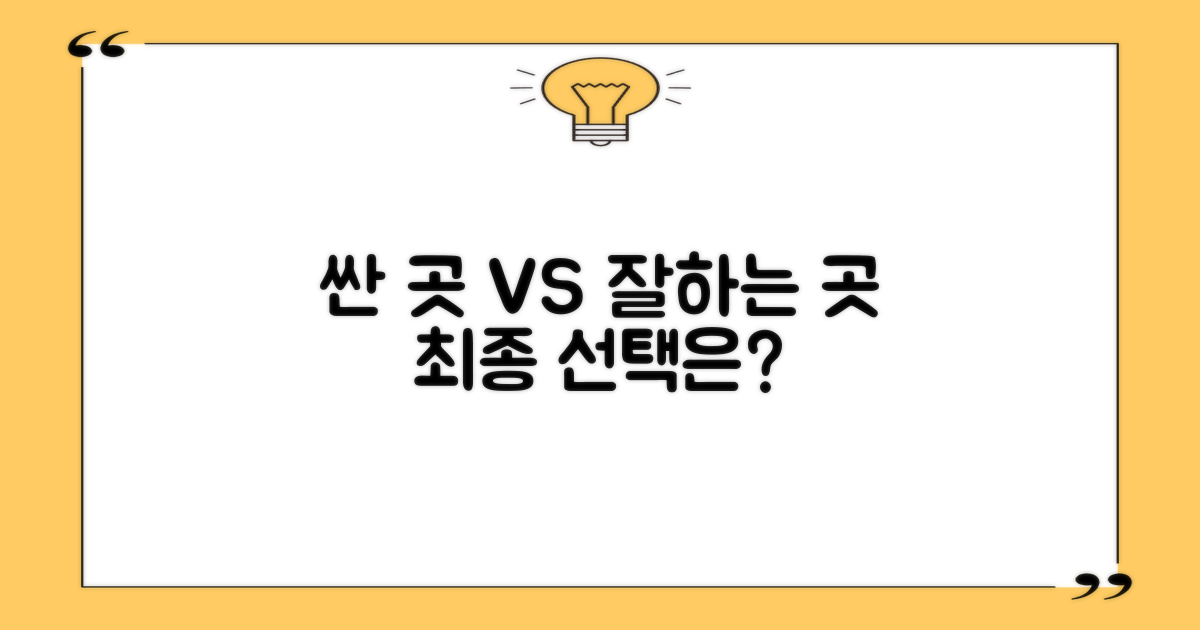 싼 곳 vs 잘하는 곳