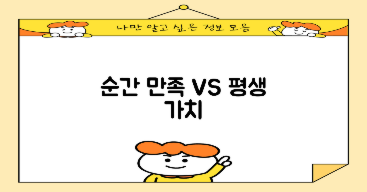 단기 만족 vs 장기적 가치