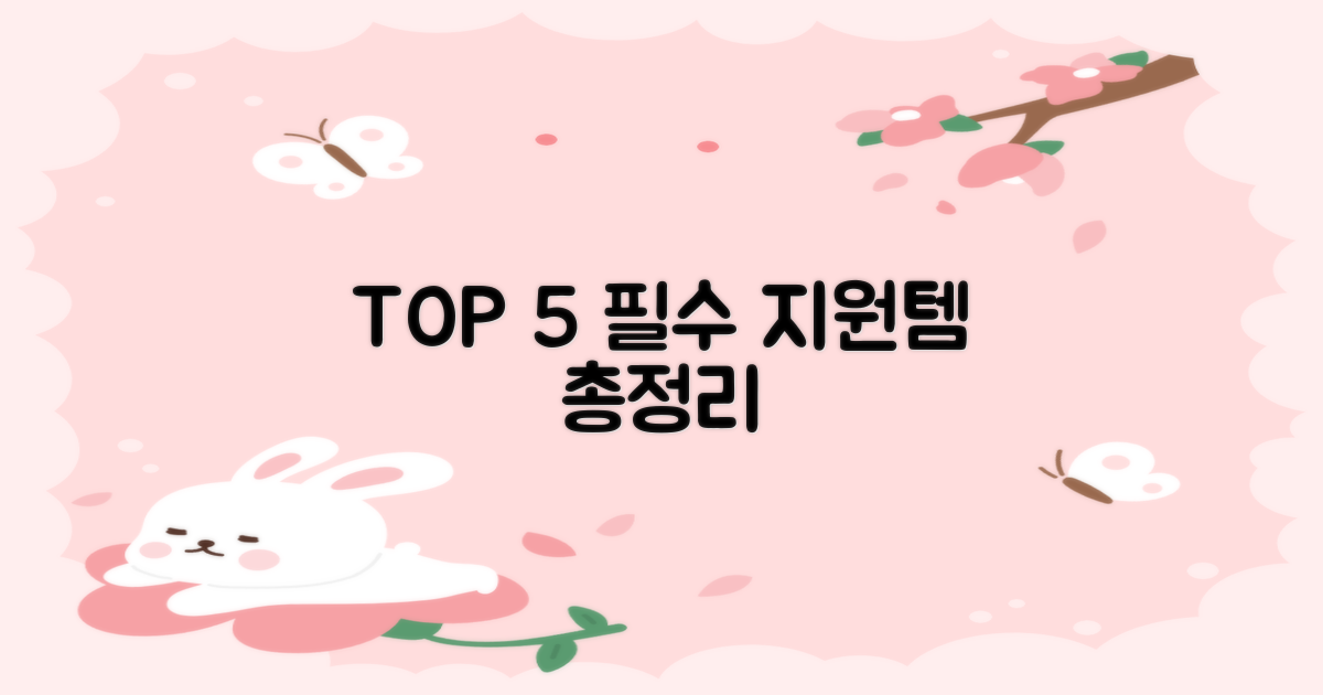 5가지 핵심 지원 품목