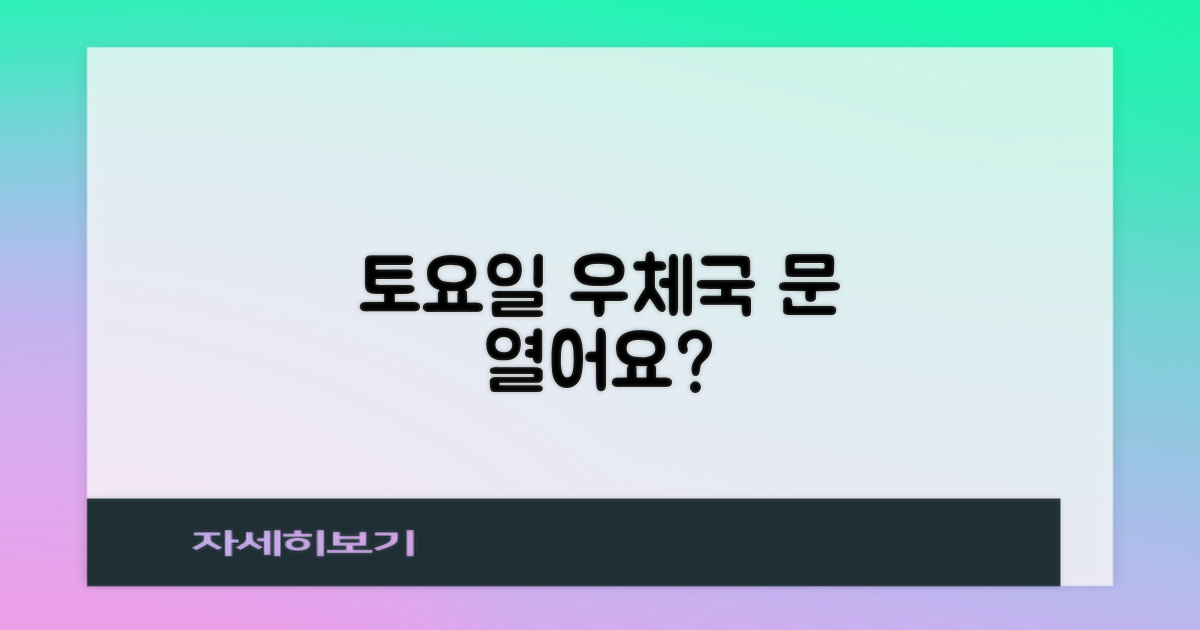 토요일에도 우체국 문 열까요?