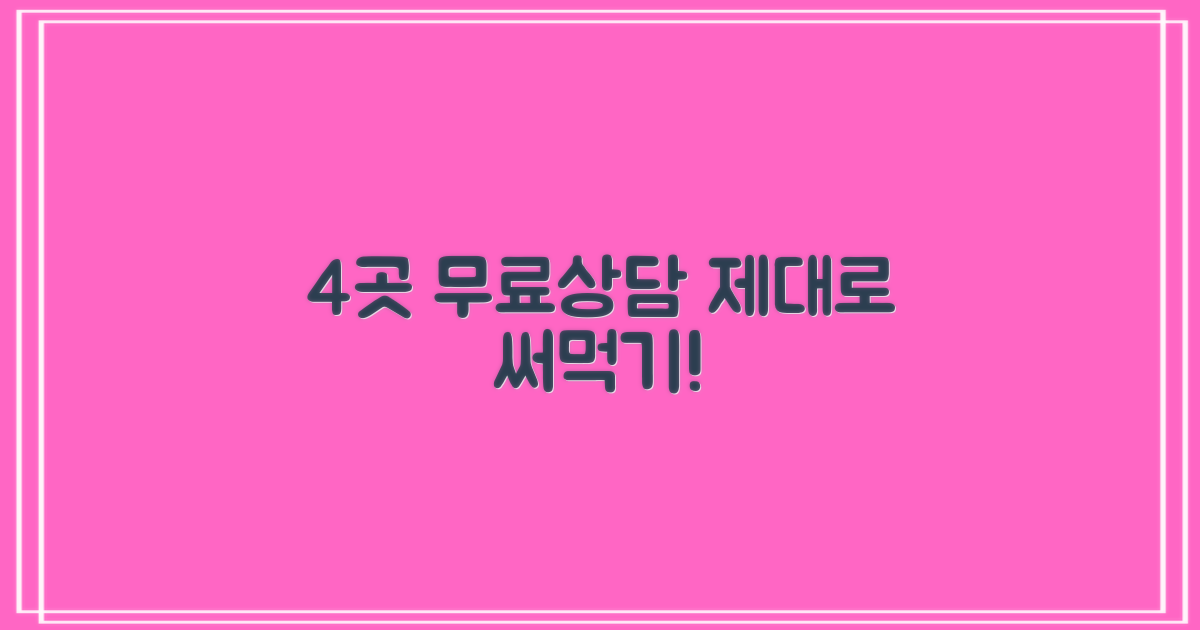 4곳 무료상담 활용 전략