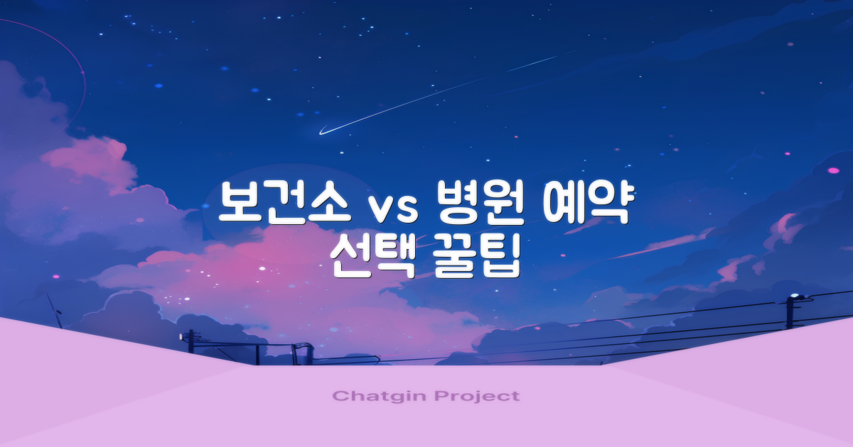 보건소 vs 병원, 예약 차이