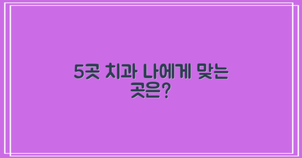 5곳 치과별 핵심 특징