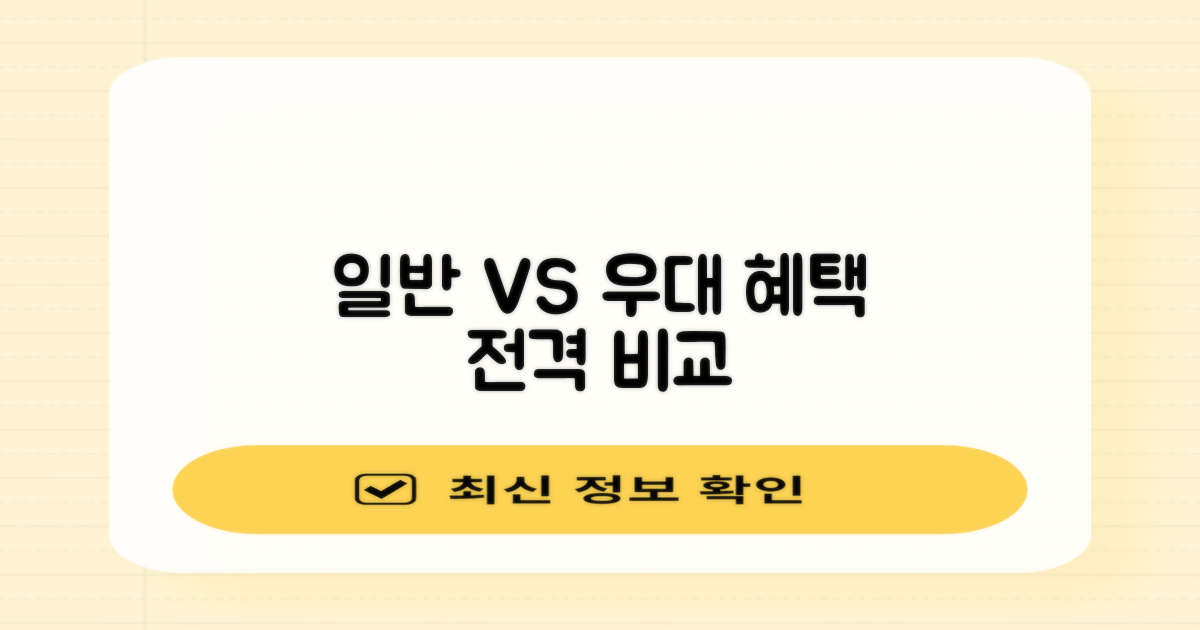 일반 vs 우대: 혜택 비교