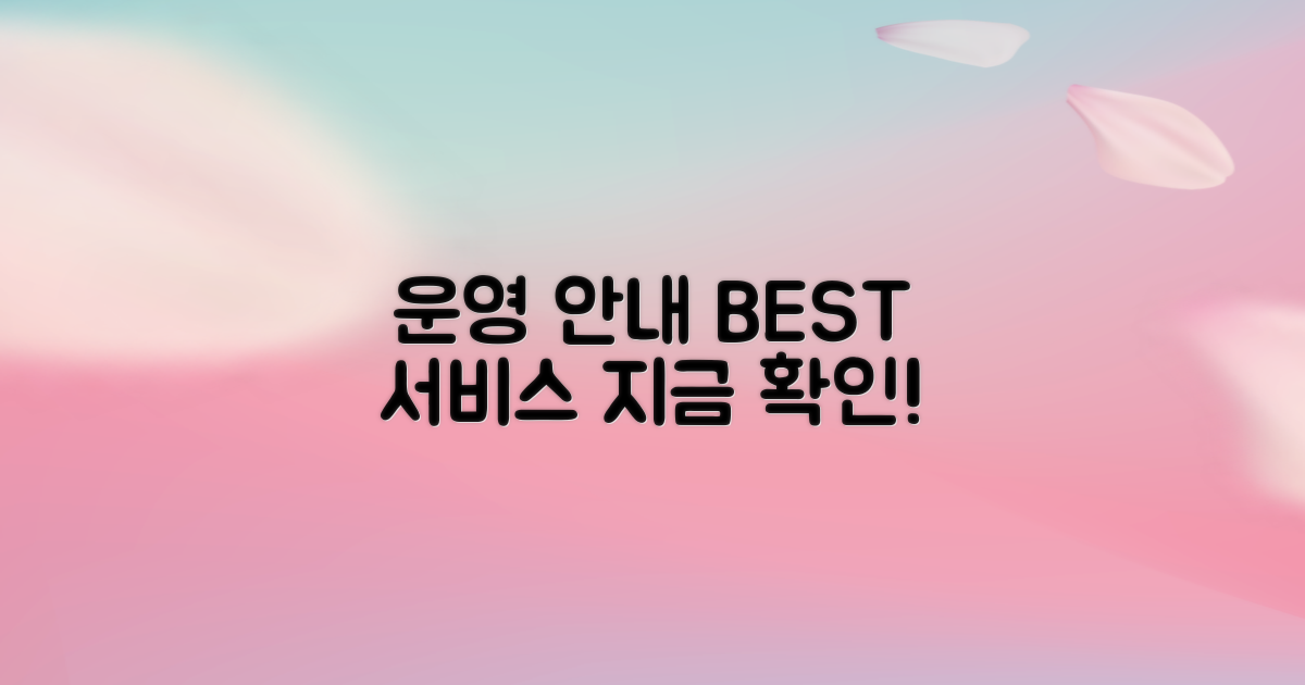 운영 시간 및 핵심 서비스 안내