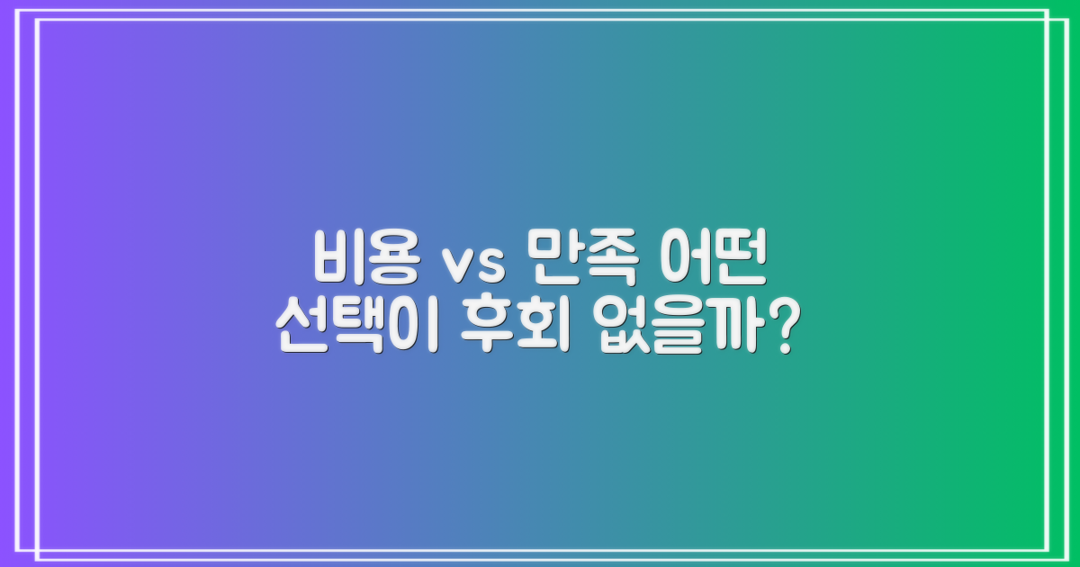 비용과 만족도 비교