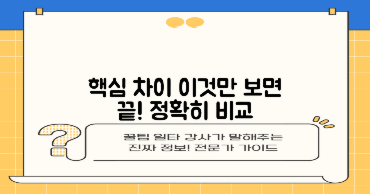 핵심 차이점, 제대로 비교하세요!